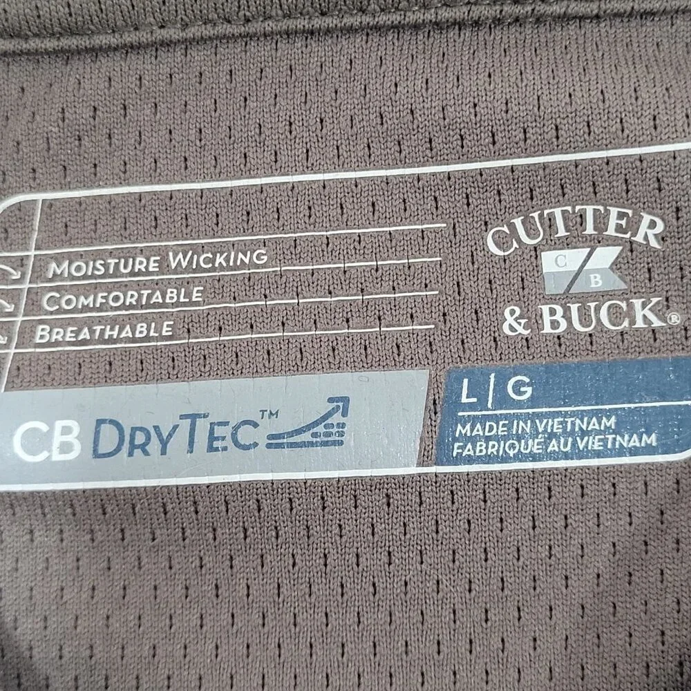 Cutter & Buck Brown DryTec MGA Lost Creek Cup Golf 1/4 Zip Pullover Sweater L